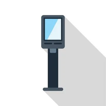 Digital information kiosk displaying important information with blank screen Stock Illustration