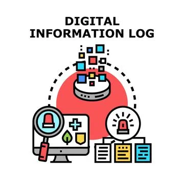 Digital information log system managing network data Stock Illustration