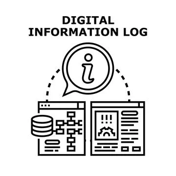 Digital information logging and data analysis concept Stock Illustration