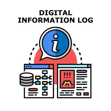 Digital information logging and data analysis concept Stock Illustration