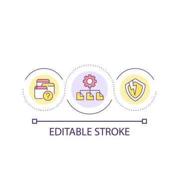 Digital information management loop concept icon Stock Illustration