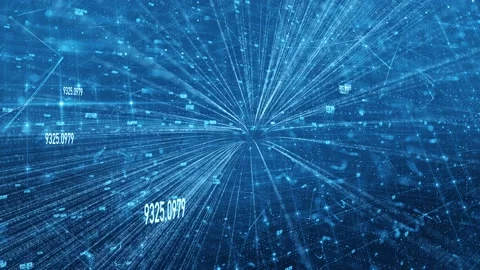 Digital information network road with data travel Vídeos de archivo 140618725