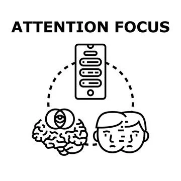 Digital information overload affecting human brain attention focus Illustrazione stock