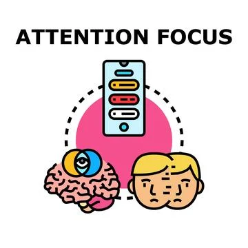 Digital information overload affecting human brain attention focus Illustrazione stock