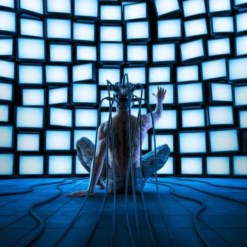 Digital information overload Illustrazione stock