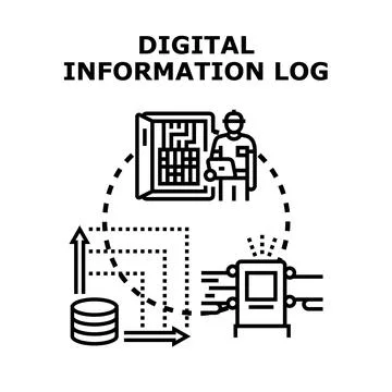 Digital information processing for data analysis logging 스톡 일러스트