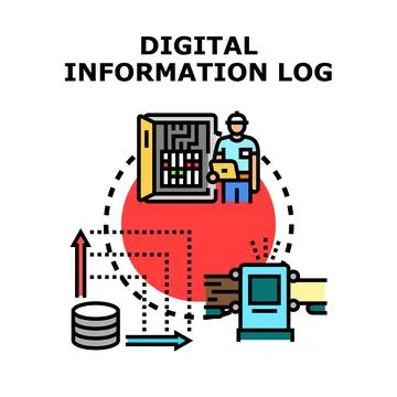 Digital information processing for data analysis logging Illustrazione stock