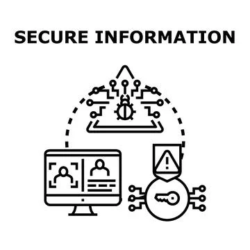 Digital information protection protecting data from cyber threats Stock Illustration
