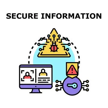 Digital information protection protecting data from cyber threats Stock Illustration