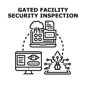 Digital information security inspection process protecting data Stock Illustration