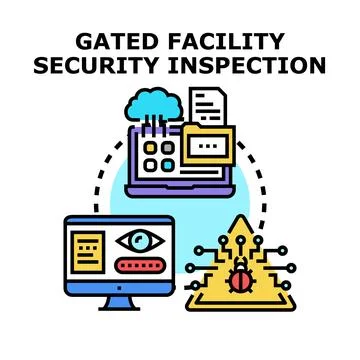 Digital information security inspection process protecting data Stock Illustration
