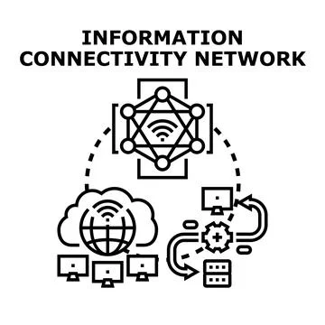 Digital information sharing network connectivity concept Illustrazione stock
