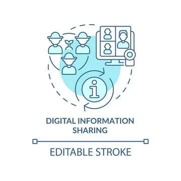 Digital information sharing turquoise concept icon Stock Illustration