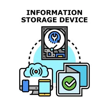 Digital information storage device cloud synchronization concept 스톡 일러스트