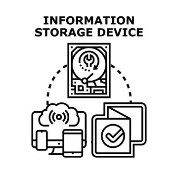 Digital information storage device cloud synchronization concept Stockillustratie