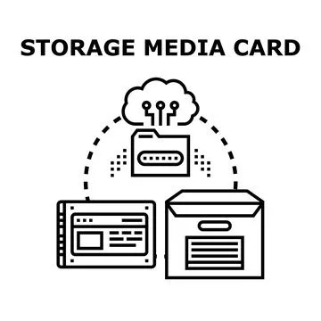 Digital information storage media cloud concept technology Stock Illustration
