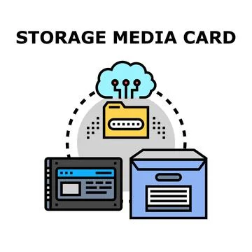 Digital information storage media cloud concept technology Stockillustratie