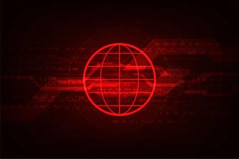 Digital information technology on the red background. Stock-Illustration