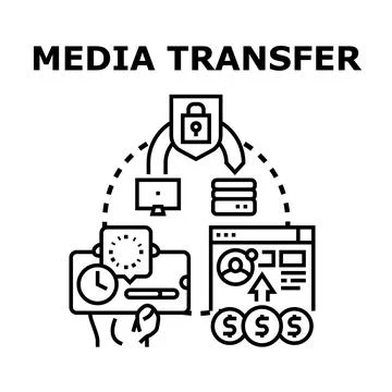 Digital information transfer and secure data storage process 库存插图