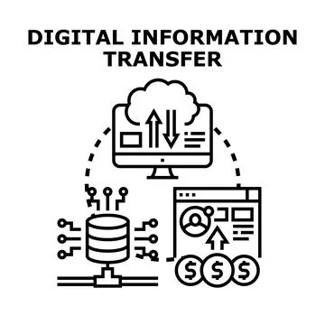 Digital information transfer concept using cloud technology イラスト素材