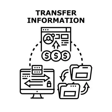 Digital information transferring process data exchange development 스톡 일러스트