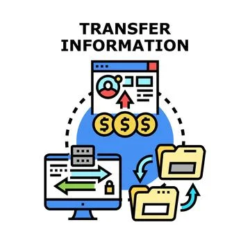 Digital information transferring process data exchange development Stock Illustration