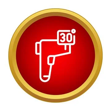 Digital infrared thermometer icon measuring body temperature Stock Illustration