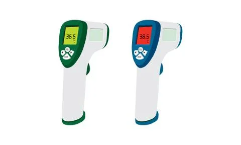 Digital infrared thermometer temperature checking equipment, illustration Stock Illustration