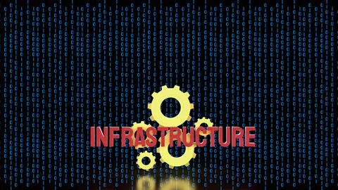 Digital Infrastructure And Technology Systems Concept 3d render. Stock Illustration