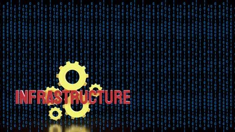 Digital Infrastructure And Technology Systems Concept 3d render. Stock Illustration