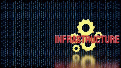 Digital Infrastructure And Technology Systems Concept 3d render. Stock Illustration