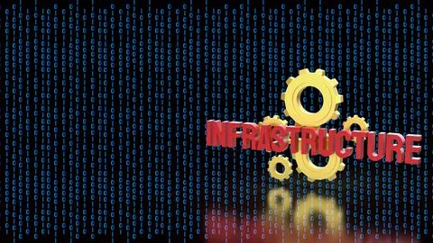 Digital Infrastructure And Technology Systems Concept 3d render. Stock Illustration