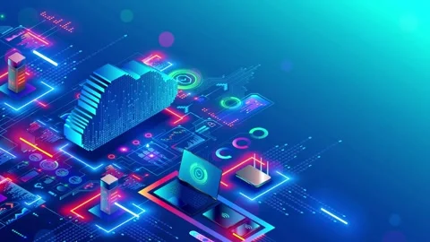 Digital Infrastructure: Cloud Storage, Servers, Power Supplies, Router Stock Footage 263004096