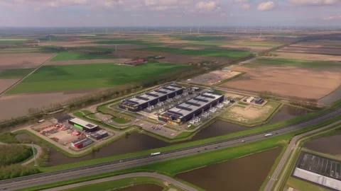 Digital infrastructure site located near major road network Stock Footage 307358563