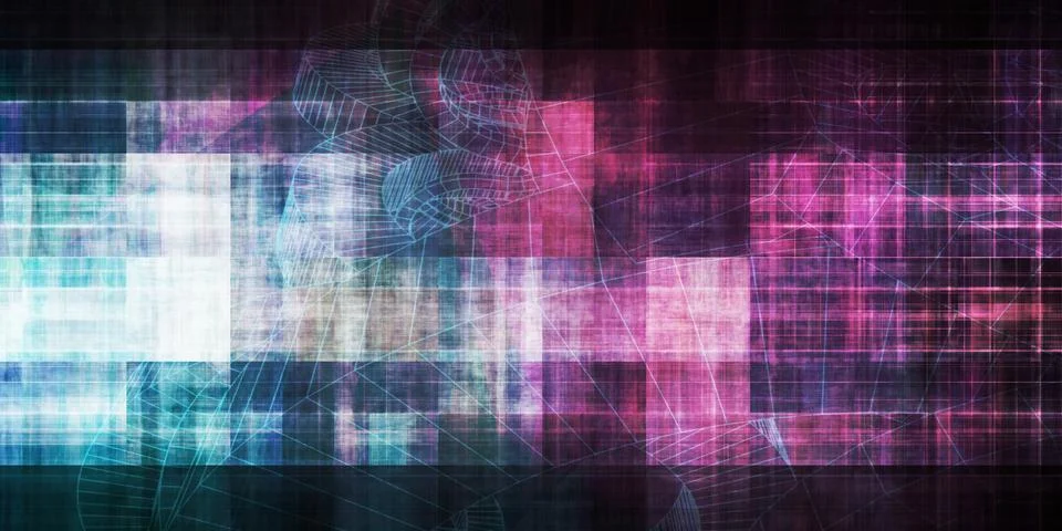 Digital Infrastructure Unveils Complex Network Communication Patterns Stock Illustration