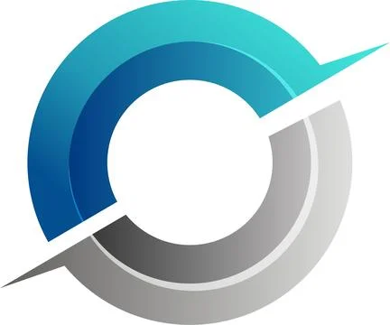 Digital initial letter o logo design Stock Illustration