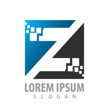 Digital initial letter Z logo concept design. Symbol graphic template element Stock Illustration