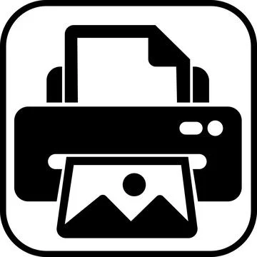 Digital inkjet photo printer machine icon Stock Illustration