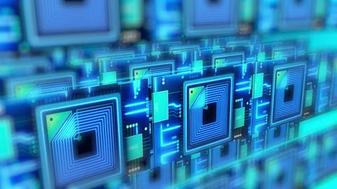 Digital innovation and smart technology processors video Stock Footage 138924670