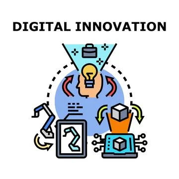 Digital innovation concept improving business processes and technology Stockillustratie