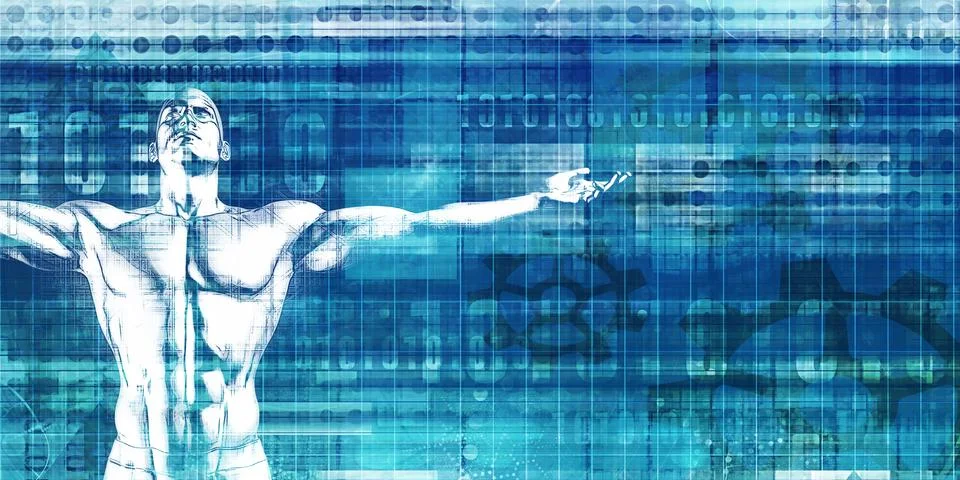 Digital Innovation Framework Creating Technological Advancement Era Stock Illustration