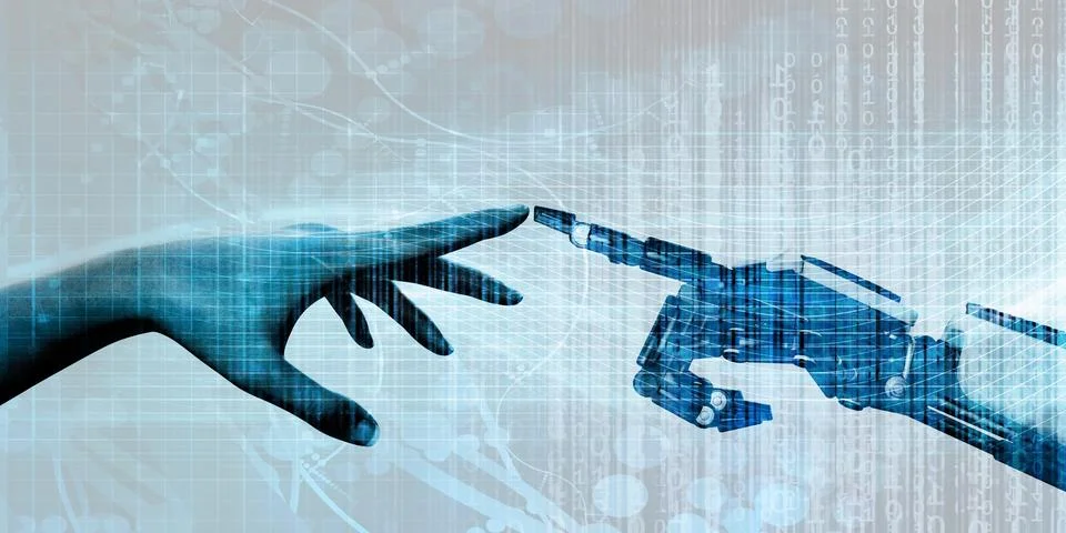 Digital Innovation Human Robot Collaboration Corporate Technology Stock Illustration