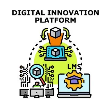 Digital innovation platform generating learning management systems 스톡 일러스트
