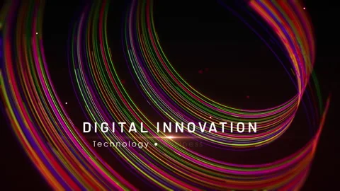 Digital Innovation Technology Business Future Strategy Growth Text Reveal A.. Stock Footage 346166469
