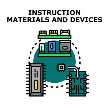 Digital instruction materials and electronic devices concept Stock Illustration