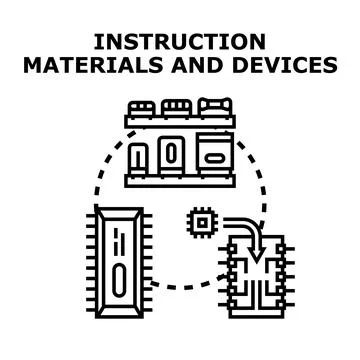 Digital instruction materials and electronic devices concept Stock Illustration