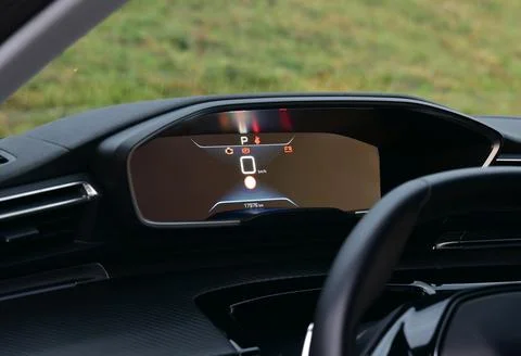 Digital instrument panel in a modern car Stock Photos