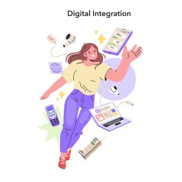 Digital Integration concept. Vector illustration. イラスト素材