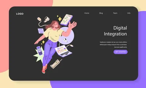 Digital Integration concept. Vector illustration. Stock Illustration