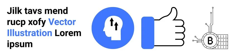 Digital Integration of Technology, Positive Feedback, and Cryptocurrency Co.. Stock Illustration